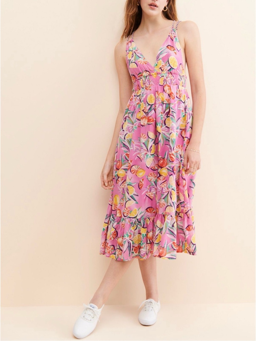 Scotch & Soda Citrus Print Midi Dress – Size 42 – Rent the Runway – $228 Retail
